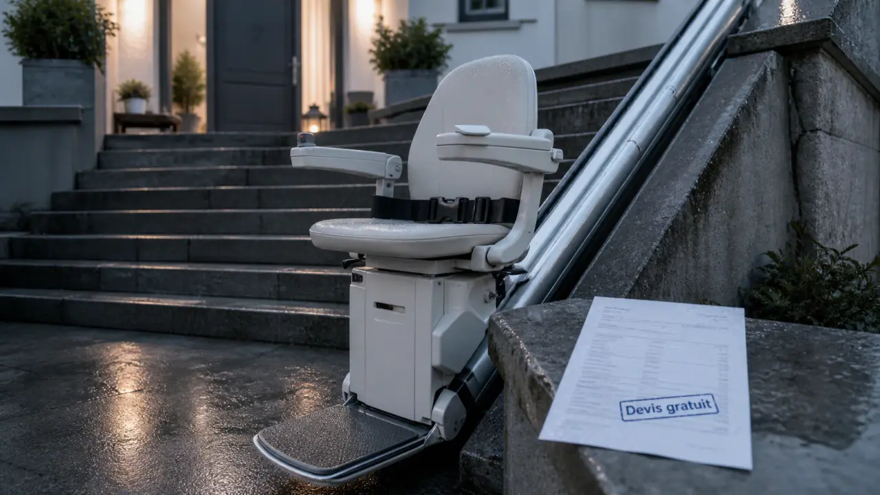 Monte escalier exterieur sur escalier droit, devis gratuit