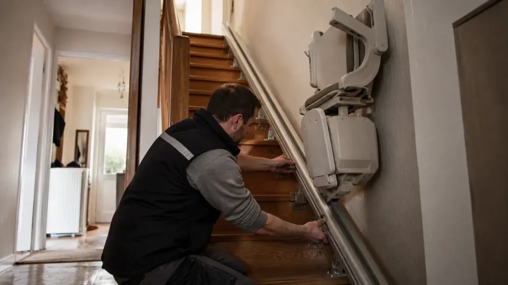 Monte escalier Flowlift Compact : rail droit, largeur de 60 cm et budget à prévoir