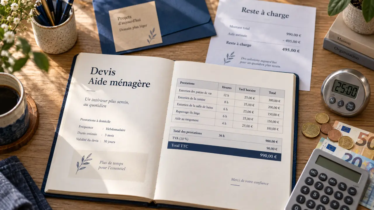 Tarif d’une aide ménagère à domicile 15 à 38 €/h et reste à charge